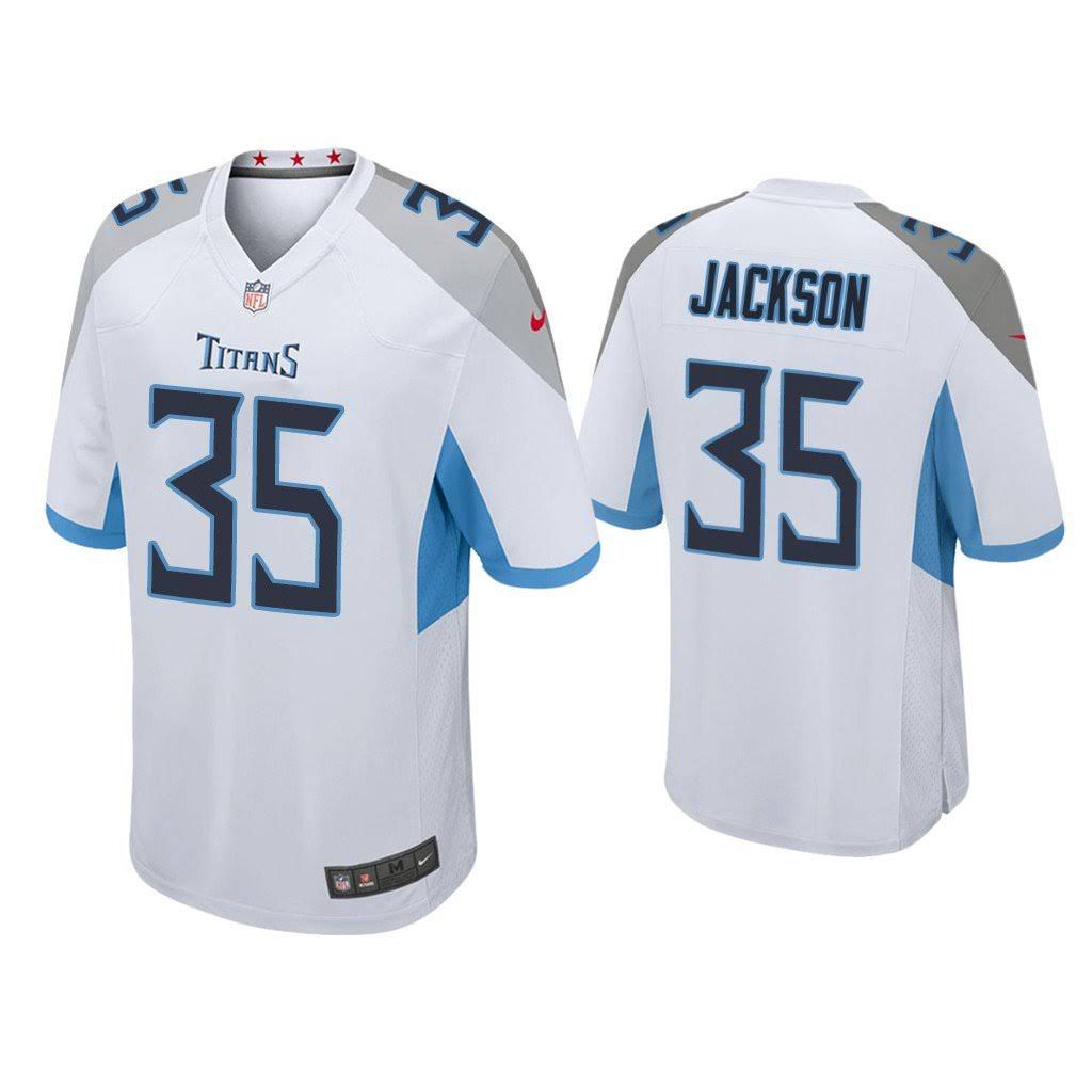 Men Tennessee Titans #35 Chris Jackson Nike White Game NFL Jersey